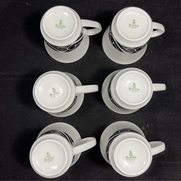 Vintage 1960’s Winterling Coffee Cup and Saucer Demitasse  Set Of 6 - Picture 7 of 12